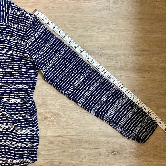 Navy and White Spotted Button Down Blouse - Picture 12 of 14